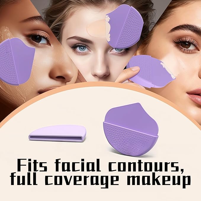 Silicone foundation make-up brush flat head, no trace, evenly apply powder, hold makeup, no time, light and thin makeup base tool (orange)