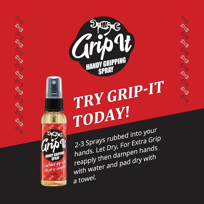 Grip-IT Hand Grip Spray 2 Oz – Pole Grip for Pole Dancing & Aerial Silk Workouts – Overgrip Sticky Spray For Tennis & Pickleball - Training Aid - Chalkless Solution for Weight Lifters