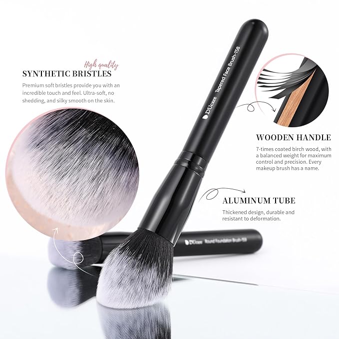 DUcare Professional Makeup Brushes Set 27Pcs Makeup Brush Set Premium Synthetic Kabuki Foundation Blending Face Powder Blush Concealers Eye Shadows Brushes