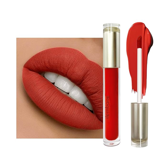 ilembane Rose Red Liquid Lipstick, LongLasting, Smudge Proof, Transfer Resistant Lip Color,Waterproof, Non-Transfer Formula (Enigma Edge)