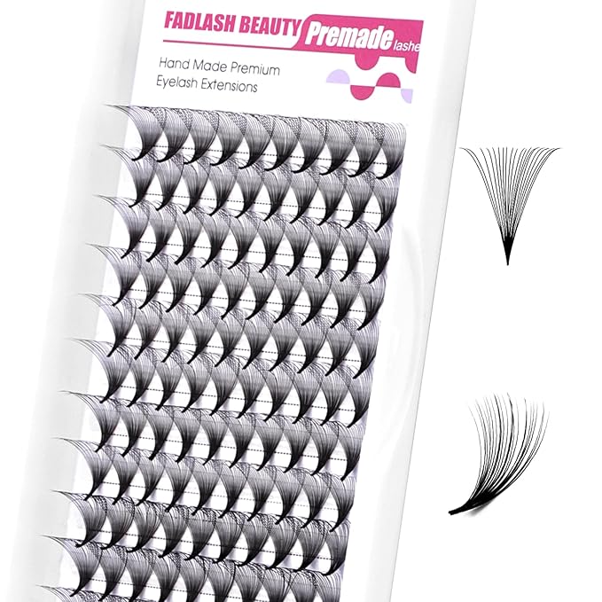 Premade Fans Eyelash Extensions 0.07D Curl Individual Lashes 20D Premade Easy Fan Lashes Soft Lash Extensions 12mm for Professional Salon Use(0.07D-12mm)