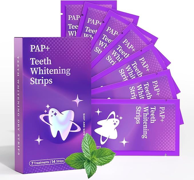 Purple Teeth Whitening Strips, 7 Treatments Whitening Kit with Mint Flavor, Enamel Safe, Gentle for Sensitive Teeth Whiten,Removes Stains for a Brighter Smile