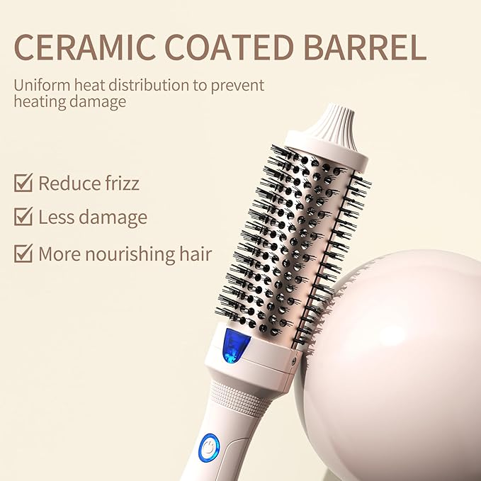 K&K Thermal Brush Blowout Express 1.5 Inch Negative Ion Thermal Round Brush Creates Blowout Look Makes Hair Shinier & Smoother Dual Voltage Easy to Use