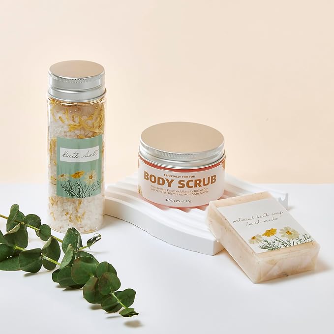 Deluxe Spa Self Care Gift Basket – Postpartum & Surgery Gifts, Home Spa Care Package with Body Scrub Bath Salt, Relaxing Birthday Get Well Box, Gifts to Cheer Her Up
