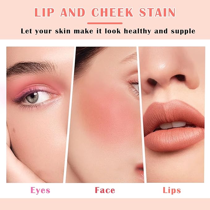 3PCS Milk Cooling Water Jelly Tint Stick Water Tint Milk Jelly Blush Tint Stick Lip and Cheek Stain Multi-Use Jelly Lip Tint Stain Non-sticky Makeup Stick(Pink+Coral+Red)
