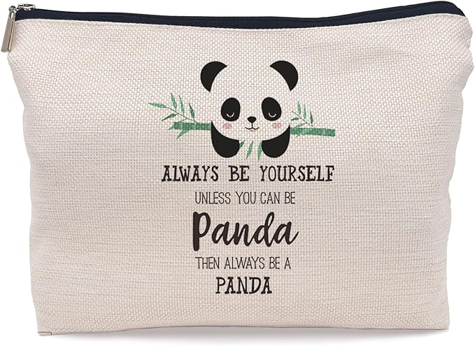 Lacosu Panda Makeup Bag, Cute Panda Bear Cosmetic Bag for Women, Travel Makeup Organizer, Black & White