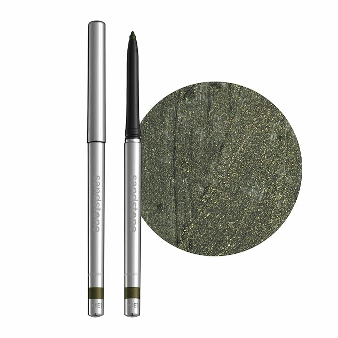 Sandstone Scandinavia Hypoallergenic Waterproof Eyeliner - Fragrance Free Metallic Green Eye liner - Vegan and Cruelty Free Eye Pencil - Eyeliner Pencil for Sensitive Eyes (Green Envy)