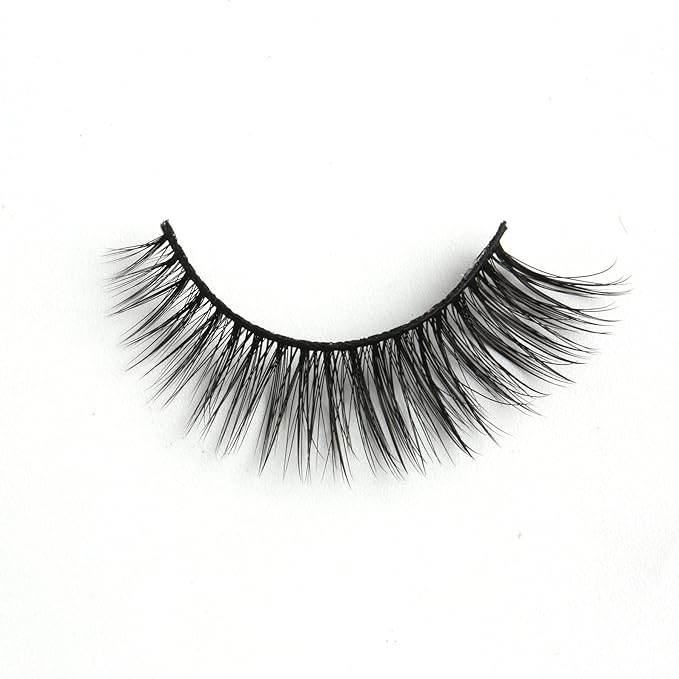 SUNWELL False Eyelashes 12mm Mink Lashes Natural Look Cat Eye Faux Mink Lashes 3D Fluffy Soft Luxury Volume Fake Eyelashes 10 Pairs Pack