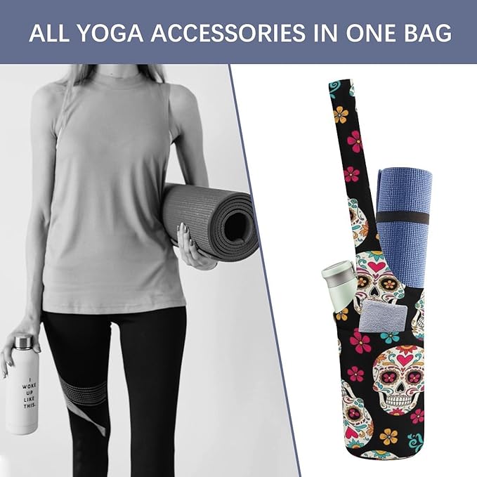 Portable Yoga Mat Carrier Single Shoulder Bag with Pocket Spacious for Yoga Gym Fitness Travel