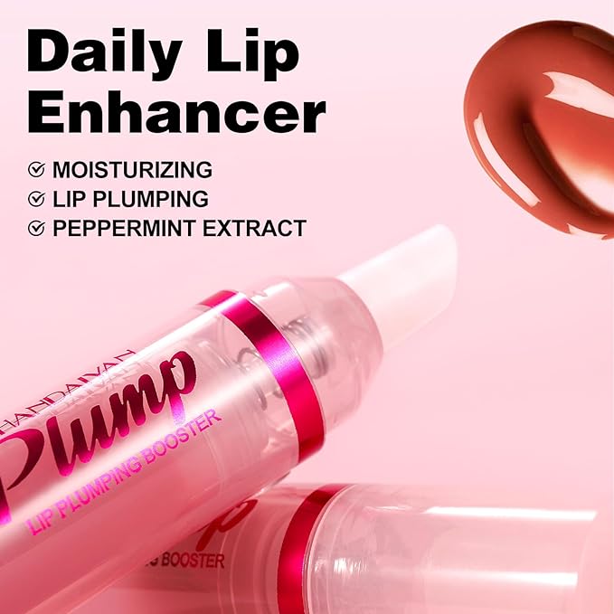 Erinde Lip Plumper Gloss, Natural Ginger Lip Plumping Booster Lip Plumping Oil, Ultra-Hydrating & Nourishing Plump Lip Plumper, Glossy Finish Fuller Lip Plumping Lip Gloss for Women Girls, G02