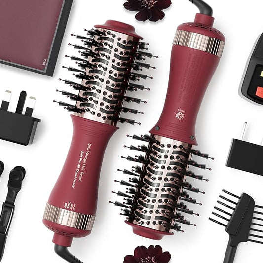 Christmas Gift for Womans-Dual Voltage Hair Dryer Brush,Travel Hair Dryer,Dual Voltage Blow Hair Dryer Brush,European Blow Hair Dryer,110~240V Mini Portable Size for International Travel