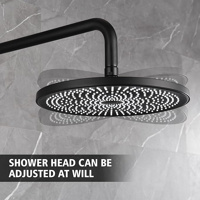 sumerain Matte Black Concealed Shower Faucet Set, Rain Shower System with 10 Inch Shower Head,Shower Fixtures with Handheld Spray Included Valve and Trim Kit