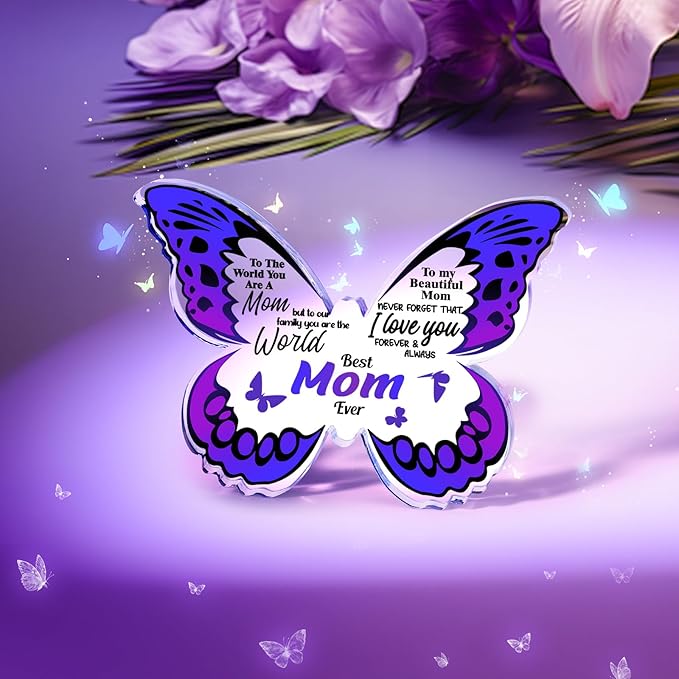 Mothers Day Gifts Basket for Mom from Daughter Son: Eletorot Relaxing Spa Gift Basket Set with Butterfly-Shaped Acrylic Keepsake, Unique Gifts for Wife Grandma Her Friend Sister, Birthday, Christmas