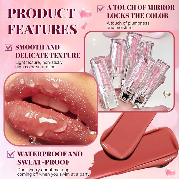 HHLTOH Nude Plumper Moisturizing Butter Lipstick for Women, Natural Tinted Lip Balm Shine Nourishing Hydrating Lip Gloss Stain for Dry Lips, Lightweight Lip Liner Care Makeup, Vegan, 1Pc Pale Nude