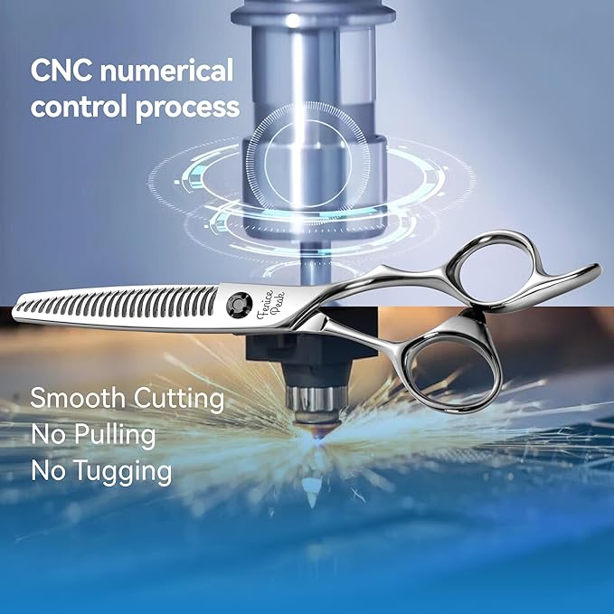Fenice Peak CNC Professional Hair Thinning Scissors 6.0 Inch Sharp Barber Shears Made of VG10 Japanese Stainless Steel with Adjustment Screw for Salon Hairdressing and Home User