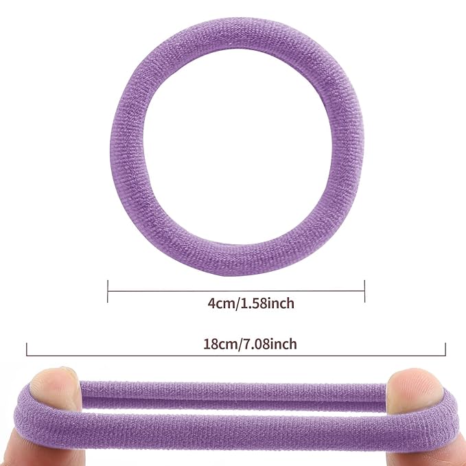 100 Pcs Thick Seamless Hair Ties, Ponytail Holders Hair Accessories No Damage for Thick Hair Valentine's Day Gift(Candy Colors)