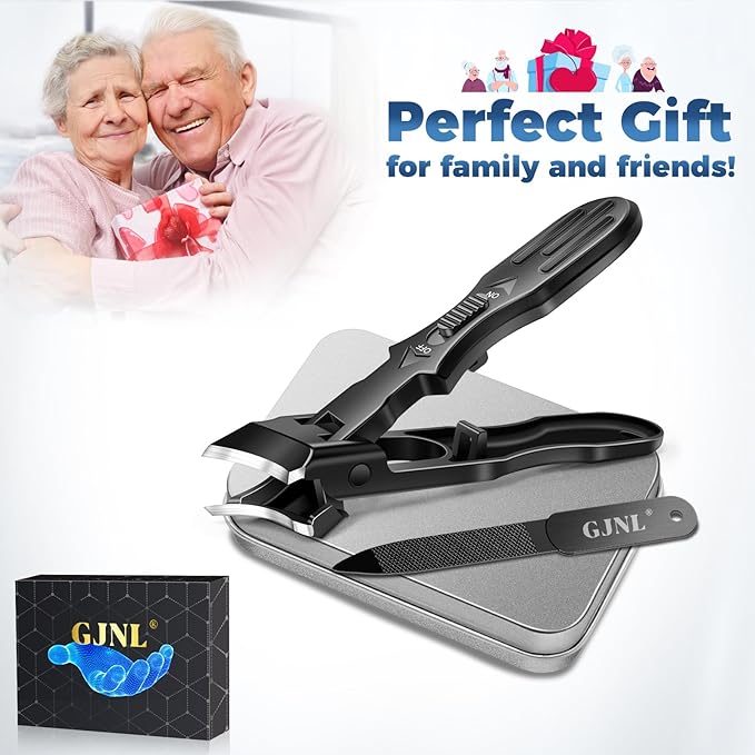 Ingrown Toenail Clippers - Wide Jaw Opening Anti-Splash Slanted Nail Clipper, Heavy Duty Ingrown Toenail Clippers Nail Cutters, Ultra Sharp Slanted Nail Clippers with Long Handle