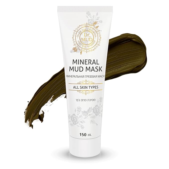 Dr Mud Authentic Dead Sea Mud Clay Mask For Face - Hydrating & Moisturizing Deep Pore Cleanser With Hyaluronic Acid, Vitamin E, Sweet Almond Oil, Chamomile, Pomegranate & Aloe Vera | 150 ml