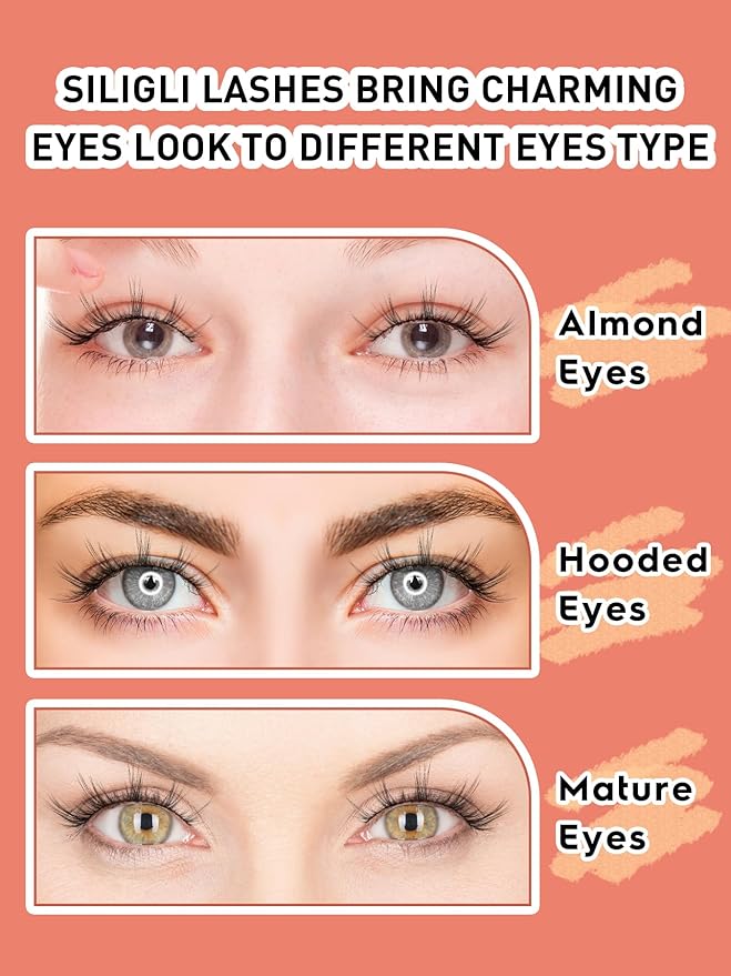 Manga Lashes Wispy False Eyelashes Natural Look 14mm Cat Eyelashes Anime Lashes 0.1mm Thin Band Manhua Lash Strips 3D Volume Strip Lash Pack C Curl Eyelash 7 Pair Siligli