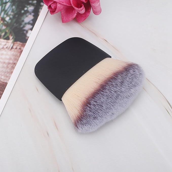 Cunyuer Mini Makeup Brush, Portable Soft Hair Loose Powder Blush Brush Beauty Tool (Black)