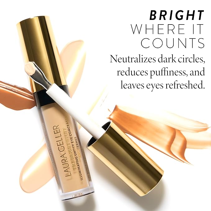 LAURA GELLER NEW YORK The Bright Stuff Illuminating Under Eye Concealer with Cooling Metal Tip - Light Coverage (05 Golden Medium)