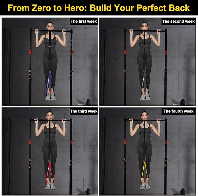 Ally Peaks Pull Up Assistance Bands，Heavy Duty Resistance Band for Pull Up Bar，Adjustable Weight/Size with Fabric Feet/Knee Rest Pull up bands,Up to 410lbs Assistance，resistance bands and assist bands