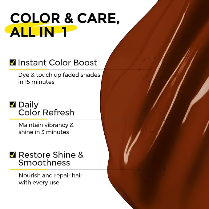 COLORLOMO Semi Permanent Hair Color - 6 oz Color Depositing Conditioner with Shea Butter & Almond Oil- Color Conditioner Depositing Hair Mask - Vegan, Paraben, Ammonia & Sulfate Free -Copper