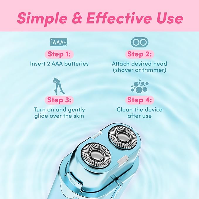 PURSONIC Electric Shaver for Women - Painless Facial Hair Remover, Bikini & Pubic Trimmer, Epilator