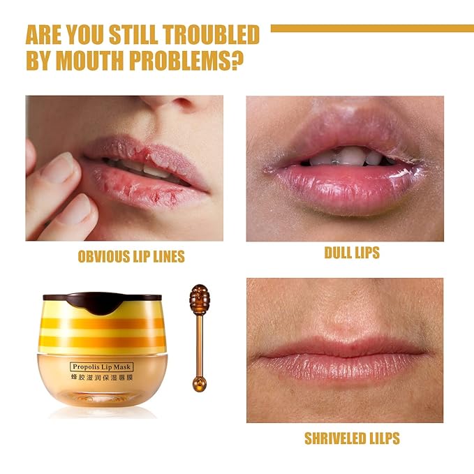 4Pcs Lip Balm Honey Pot, Propolis Exfoliator.