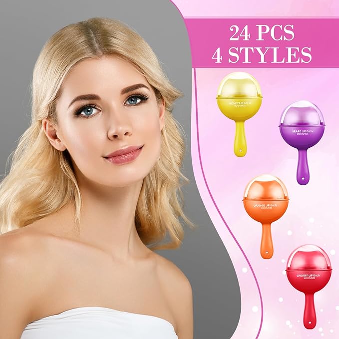 24 Pcs Lollipop Lip Balm Bulk