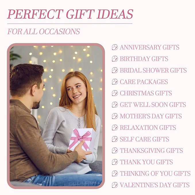 EXTALOW Spa Gifts for Women Bath and Body Gift Basket Valentines Day Gift Rose Home Spa Set Self Care Gifts for Mom Sister Her Wife Birthday Gifts for Women Spa Kit Care Package Thank You Gift