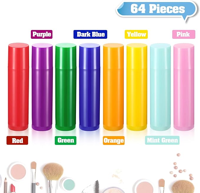 Maitys 64 Pieces Lip Balm 5 ml Empty ml