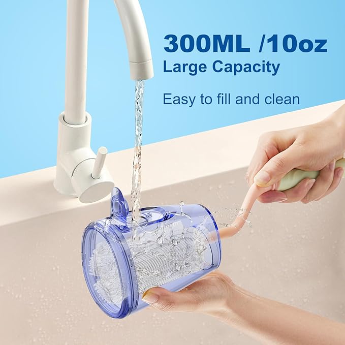 WellLeo Water Flossers for Teeth, 300ML Cordless Oral Irrigator Rechargeable Dental Flosser Picks with 5 Modes 5 Jet Tips,IPX7 Waterproof Teeth Cleaner for Braces Gum Care, Home Travel Use