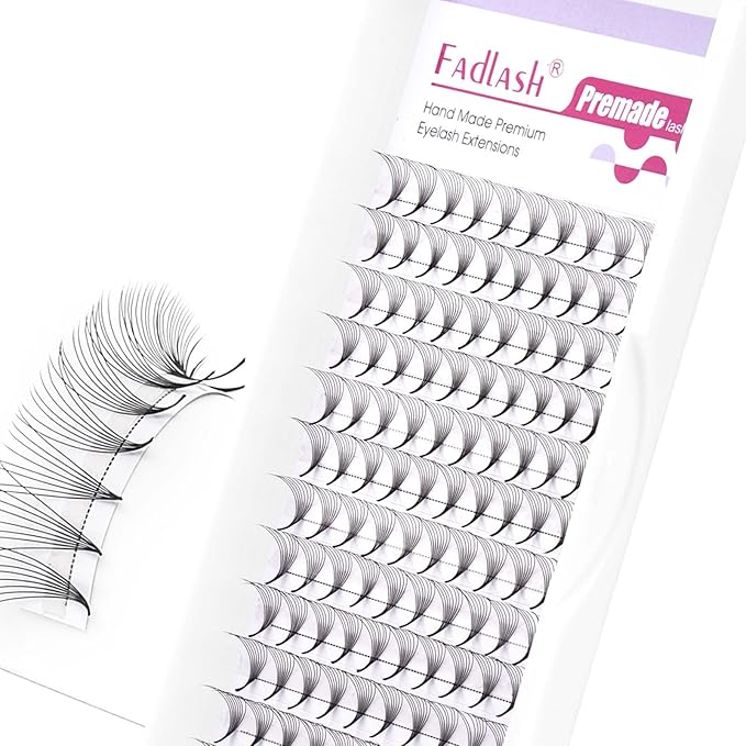 FADLASH Premade Lash Fans D Curl Premade Fans Eyelash Extensions 8D 0.07 Volume Lash Fans Premade Handmade Premade Lash Extensions Fans (8D-0.07D-10mm)