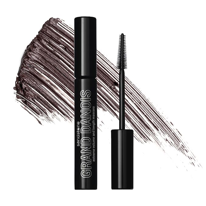 Sandstone Scandinavia Hypoallergenic Mascara for Sensitive Eyes – Brown – Smudge-Proof & Sweat-Resistant – Lengthening & Volumizing – Vegan, Fragrance-Free