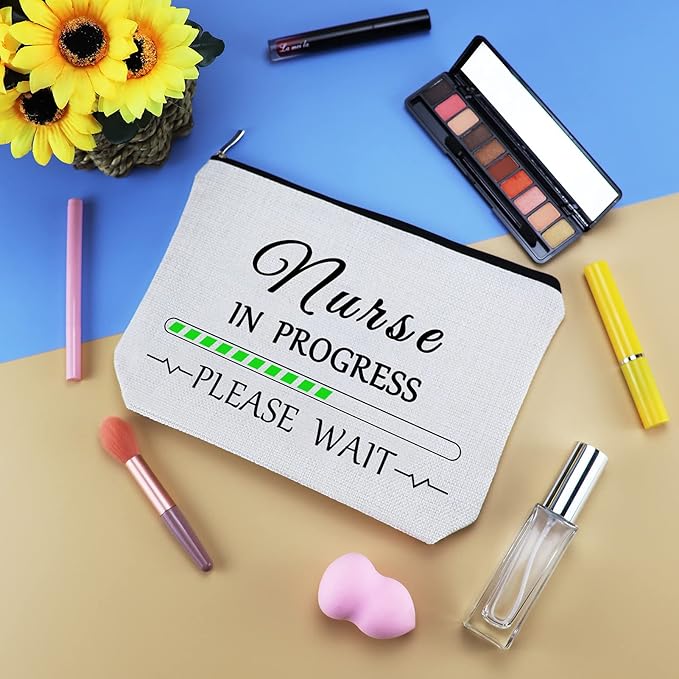 Nurse Appreciation Gift Makeup Bag RN Cosmetic Bag Graduation Nurses' Week Birthday Gift for Nursing School Student Women Coworker Sister Nurse Practitioner Present Travel Zipper Toiletries Pouch