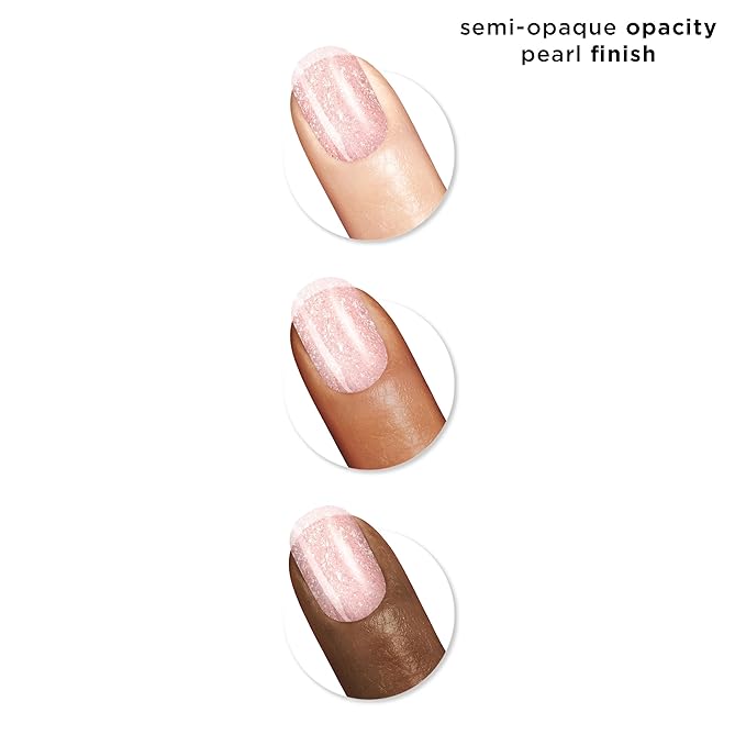 Sally Hansen Miracle Gel Pearls Salon Quality Nail Polish | Gel-Like Formula, Two-Step System, No UV Light Needed, Long Lasting | Sheer, Shimmer | 906 Pink Sand | Nude Pink Nail Color