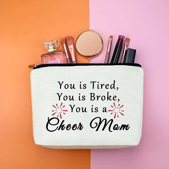 Gfhzdmf Cheerleader Gift for Women Makeup Bag Cheer Mom Appreciation Gifts Cheer Mom Coach Gift Cheerleading Coach Gifts Thank You Present for Cheerleader Team Present Travel Cosmetic Pouch