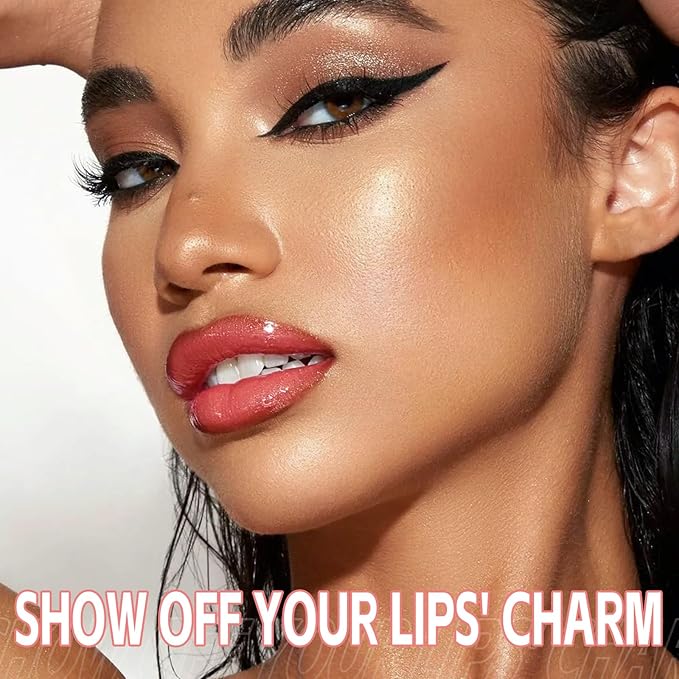 2-in-1 Matte Lip Liner Pencil and Lip Gloss Set, Double-ended Plumping Lip Oil Set for Women, 12H Long-Lasting & Waterproof Lipstick 2Pcs