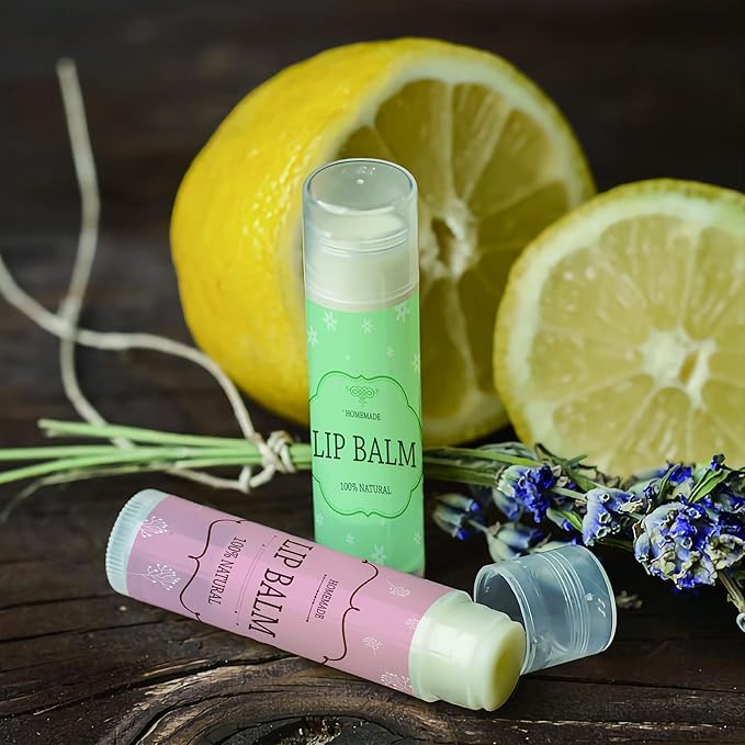 CRASPIRE Lip Balm Labels 80pcs Homemade Style-Color）