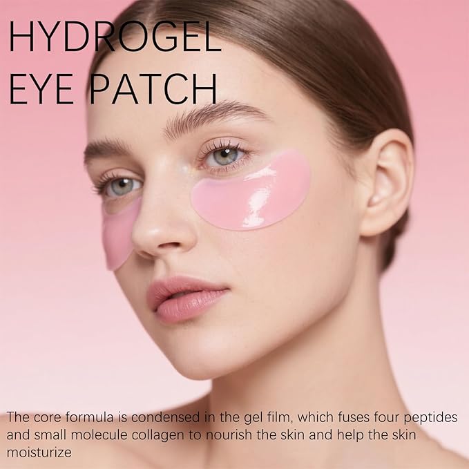 WOJJ Eye Patches, Specially Designed for Puffy Eyes and Dark Circles, Peptide Collagen Hydrogel Eye Masks, 60 Pieces, Skincare Product, Contains Caffeine and Niacinamide