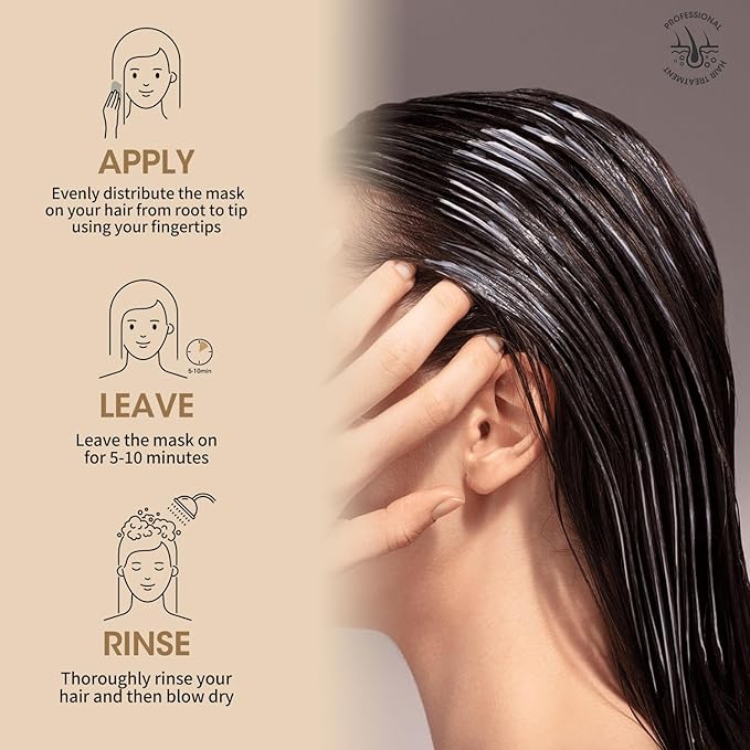 Keratin Hair Mask Deep Conditioner - Argan Oil & Protein Repair for Dry Damaged Hair - Long Lasting Microcapsule Fragrance - Hydrating Treatment for Frizz Control, 17.5 Oz (500ml)