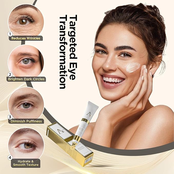 Abarno Retinol Eye Cream for Dark Circles and Puffiness – Hydrating Eye Serum for Wrinkles and Fine Lines, Anti-Aging Under eye Cream for Women, 0.71 fl oz
