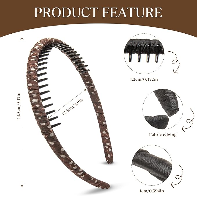 STHUAHE4PC Multicolor Protection Resin Teeth Comb Hair Hoop Hairband Headband Hair Accessories for female by Beauty hair (black+brown+Purple+red)