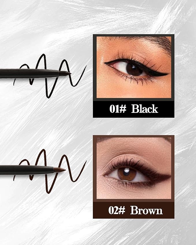 12 Pcs Brown Eyeliner Pencil Set, Matte Waterproof Gel Eye Liner Pencils, Long-Lasting Sweatproof Smudge Proof Waterline Gel Eyeliner, Retractable Eye Makeup Pen for Women, Soft Smooth Cream Texture
