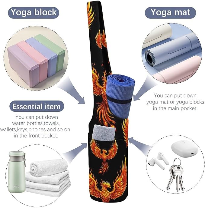 Portable Single Shoulder Yoga Mat Bag Carrier with Pocket Spacious Storage for Yoga Gym Fitness