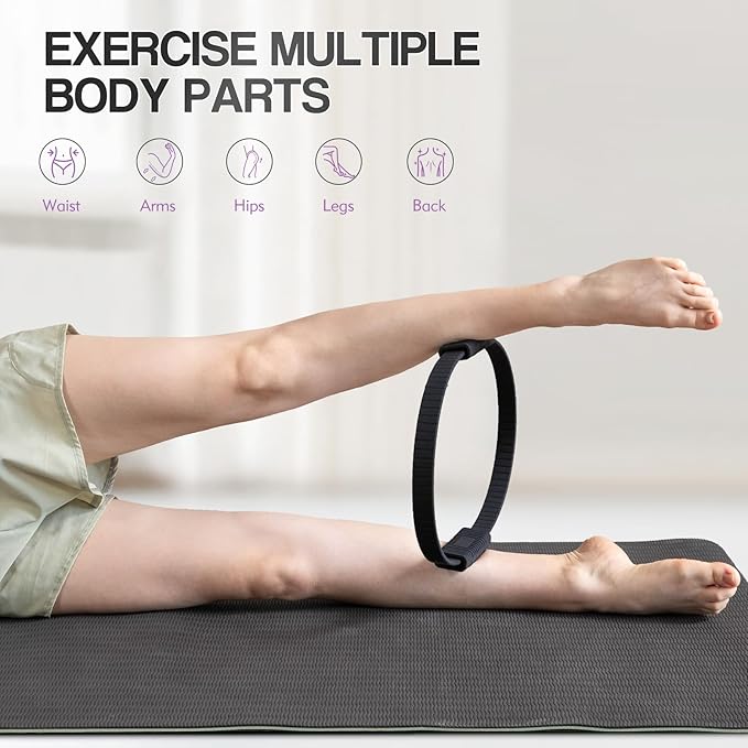 Pilates Ring Set for Women, Pilates Ring and Ball Set with 5-Level Resistance Bands for Core Strength, Stretching, Toning & Full Body Home Workout Pilates Equipment