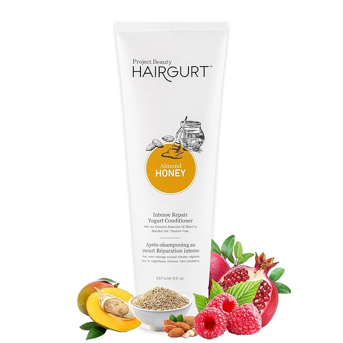 Almond Honey Intense Repair Yogurt Conditioner – Deep Moisture for Dry & Brittle Hair – Sulfate-Free, Natural Ingredients, 8 oz