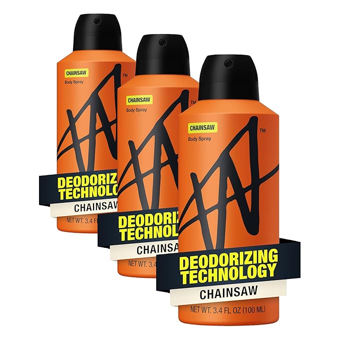 Jake Paul Chainsaw Body Spray for Men By W, Odor Blocking Body Deodorant, Long Lasting Protection, Limited Edition, 3.4 fl oz (Pack of 3)