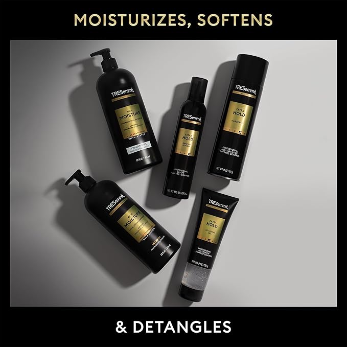 TRESemmé Travel Essentials, Rich Moisture Shampoo 3-Pack + Conditioner 3-Pack – Moisturizing Hair Care with Hyaluronic Acid, Paraben-Free, 3 Oz Ea